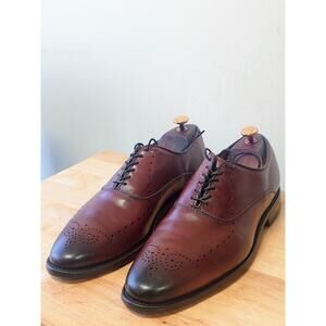 Allen Edmonds Weybridge Tobacco Brown Brogue Oxford Dress Shoes Sz 9D